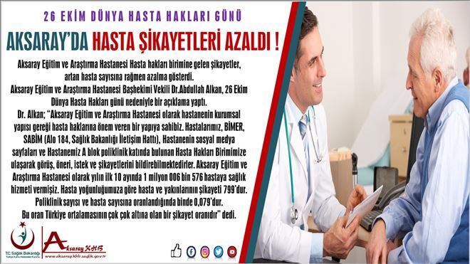 Aksaray´da Hasta Şikayetleri Azaldı