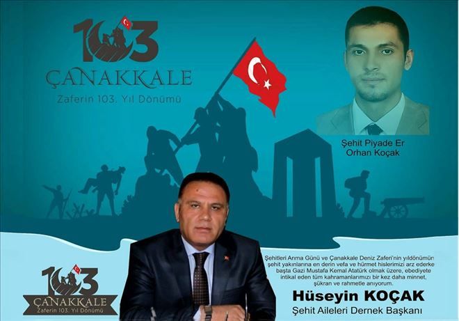 Başkan Hüseyin Koçak´tan 18 Mart Şehitleri Anma Günü ve Çanakkale Zaferi Mesajı