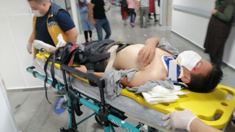 Aksaray’da devrilen motosikletin sürücü yaralandı
