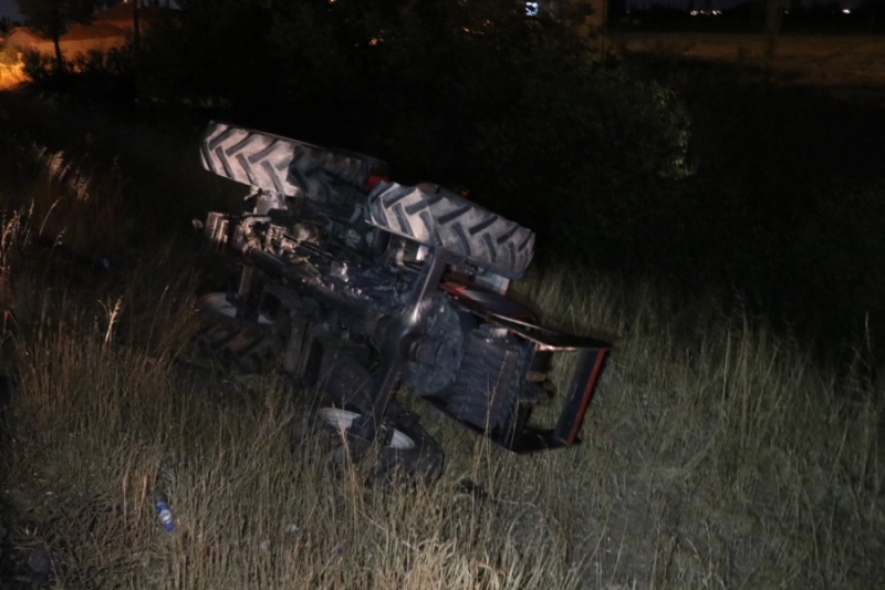 Aksaray’da traktör şarampole devrildi  1 yaralı