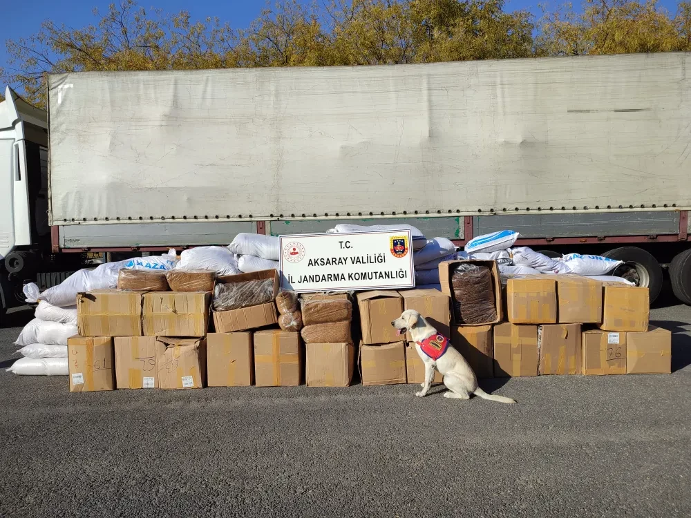 Aksaray jandarması Bin 734 Kilo Kıyılmış Kaçak Tütün Yakaladı 