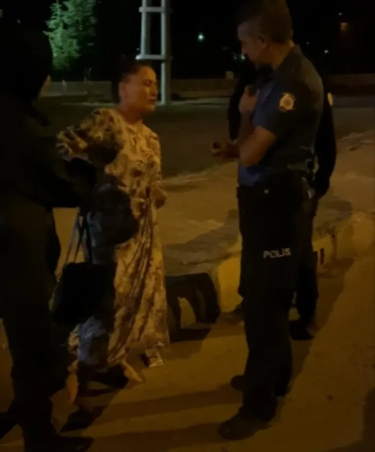 Aksaray da gece yarısı karayolunda tehlike oluşturan kadın polis merkezine götürüldü 