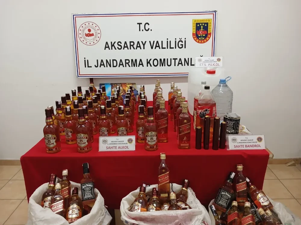 Aksaray’da Sahte Alkol Operasyonu: 273 Litre Sahte Viski Ele Geçirildi