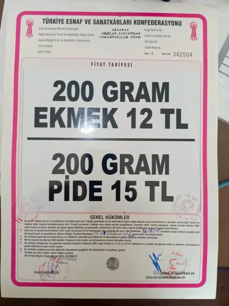 Aksaray’da Ekmek 12 TL Oldu: Vatandaş Tepkili
