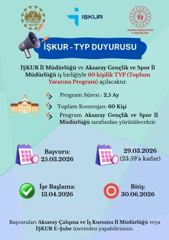 İŞKUR’dan 60 Kişilik TYP Desteği: Başvurular 25 Mart’ta Başlıyor