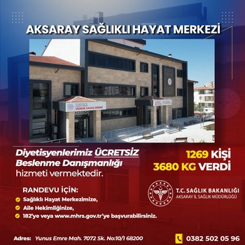 Aksaray’da Sağlıklı Hayat Merkezi’nden Dikkat Çeken Sonuç
